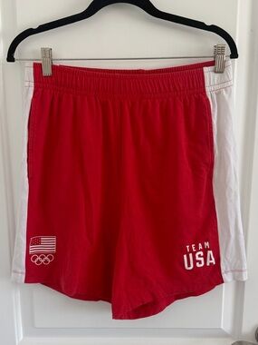 Skims Team USA Olympics Red Elastic Waist Casual Shorts